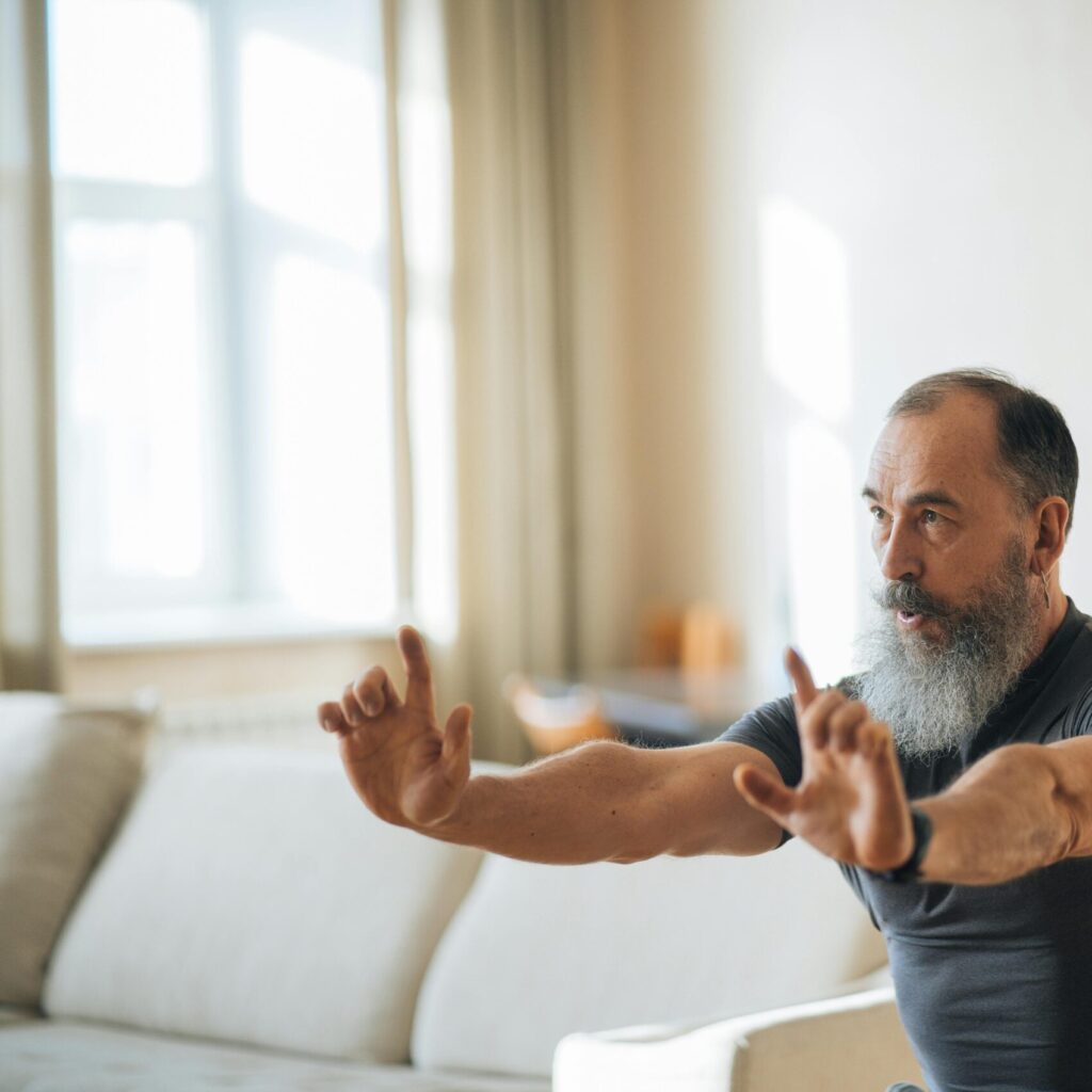 Personal trainer leading a virtual session